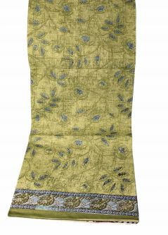Light Green and Blue Cotton Saree